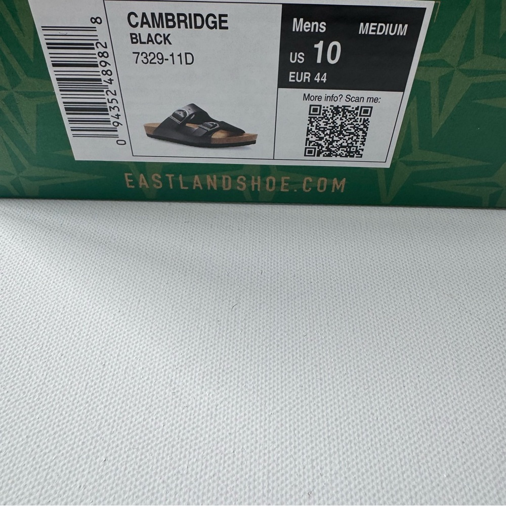 Eastland Black Cambridge Leather Sandals Men’s Size 10 NEW with box - Picture 3 of 9